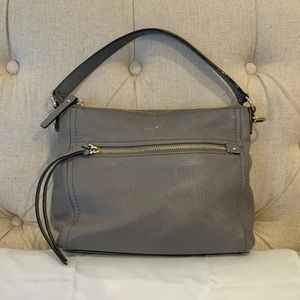Kate Spade gray leather hobo convertible crossb…